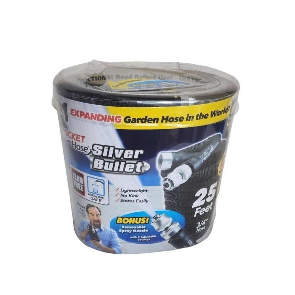 Lead-Free Lightweight No Kink Easy Store 25 Feet 3/4" Pocket Hose